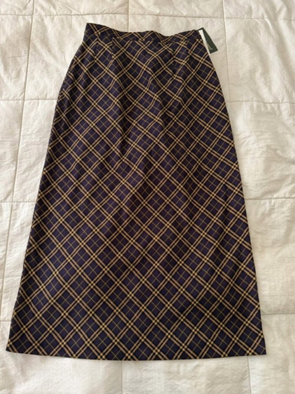NWT Vintage Harvé Benard Plaid Maxi Skirt Size 14